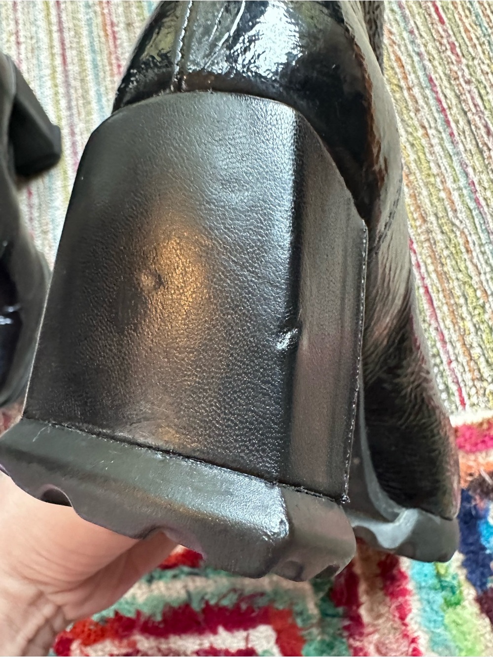 Fluevog EXCELLENT Together Hi Niki black patent leather frontzip heeled boot-7.5 - Picture 12 of 16